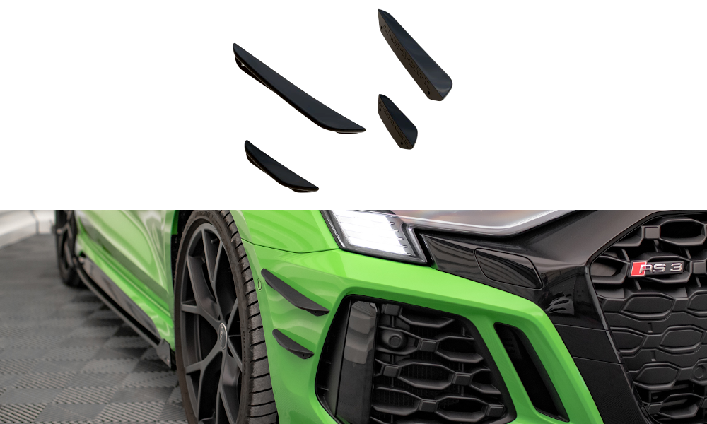 Maxton Design Stoßstangen Flaps Wings vorne Canards passend für Audi RS3 8Y