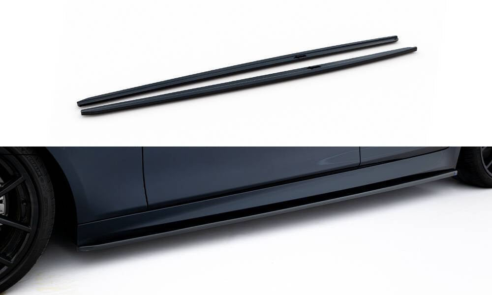Maxton Design Street+ Seitenschweller Leisten V.2 passend für BMW 5er F10/F11 M-Paket / M5 schwarz Hochglanz