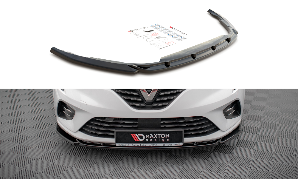 Maxton Design Street+ Spoilerlippe Front Ansatz V.1 passend für Renault Clio Mk5 schwarz Hochglanz