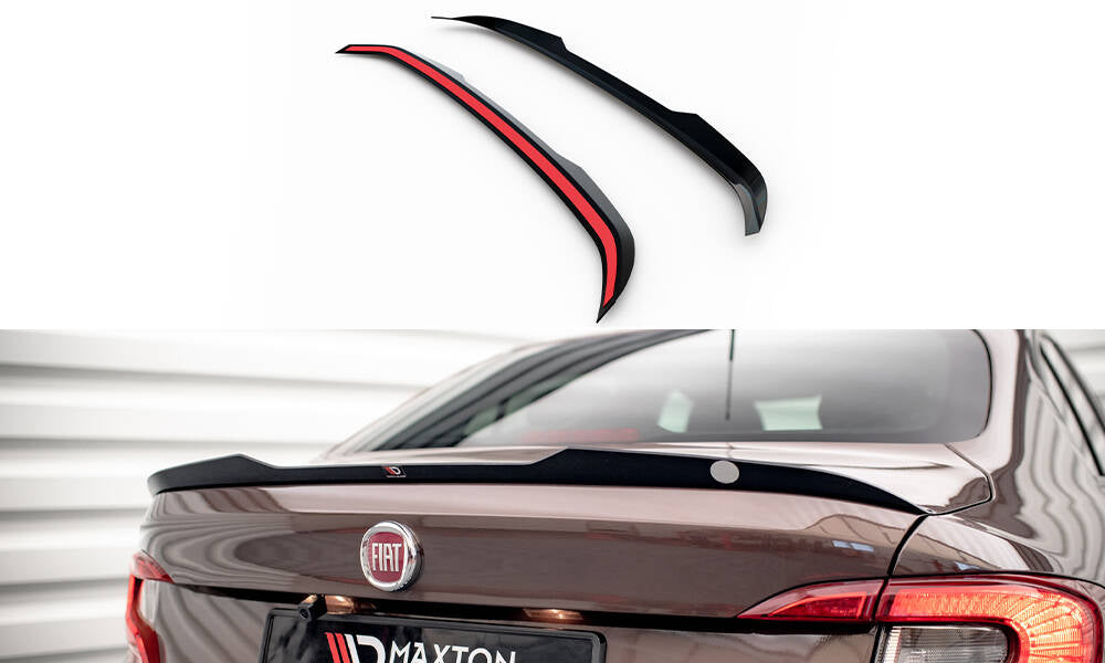 Maxton Design Spoiler CAP passend für Fiat Tipo S Limousine Mk1 schwarz Hochglanz