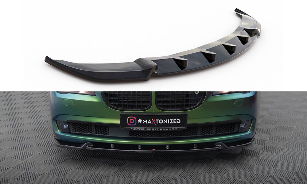 Maxton Design Street+ Spoilerlippe Front Ansatz V.2 passend für BMW 7 F01 schwarz Hochglanz