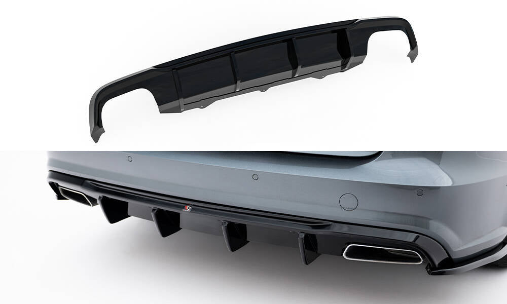 Maxton Design Diffusor Heck Ansatz V.2 passend für Audi A6 / A6 C7 S-line/ S6 C7 Facelift schwarz Hochglanz