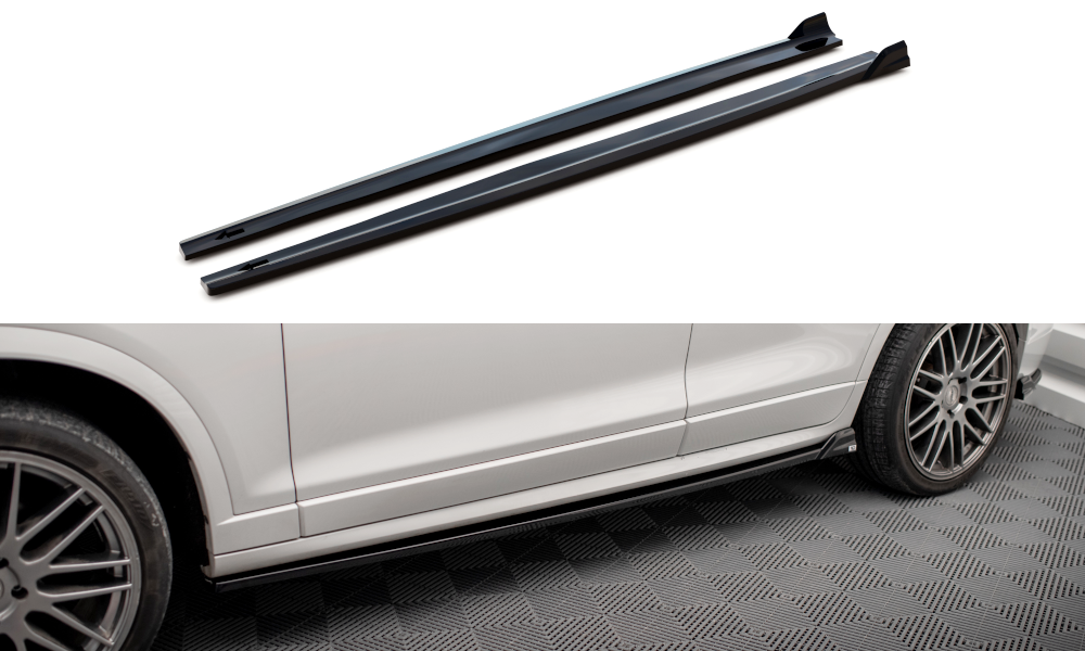 Maxton Design Street+ Seitenschweller Leisten passend für BMW X3 M-Paket F25 schwarz Hochglanz