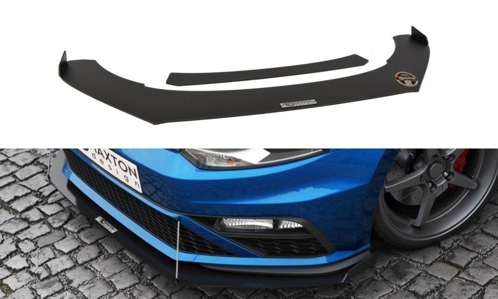 Maxton Design Racing Street+ Spoilerlippe Front Ansatz passend für (Mit Flügeln) VW Polo GTI Mk5 Facelift