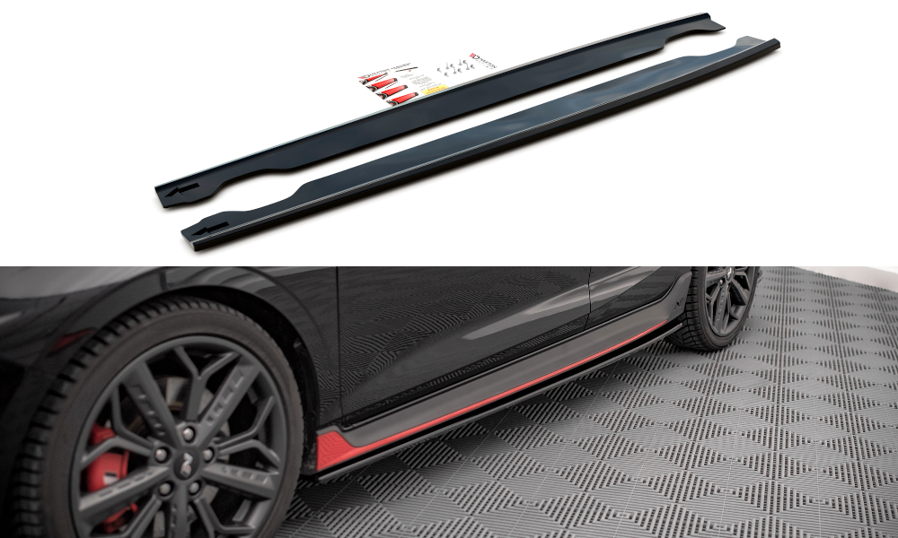 Maxton Design Street+ Seitenschweller Leisten passend für Hyundai I20 N Mk3 schwarz Hochglanz