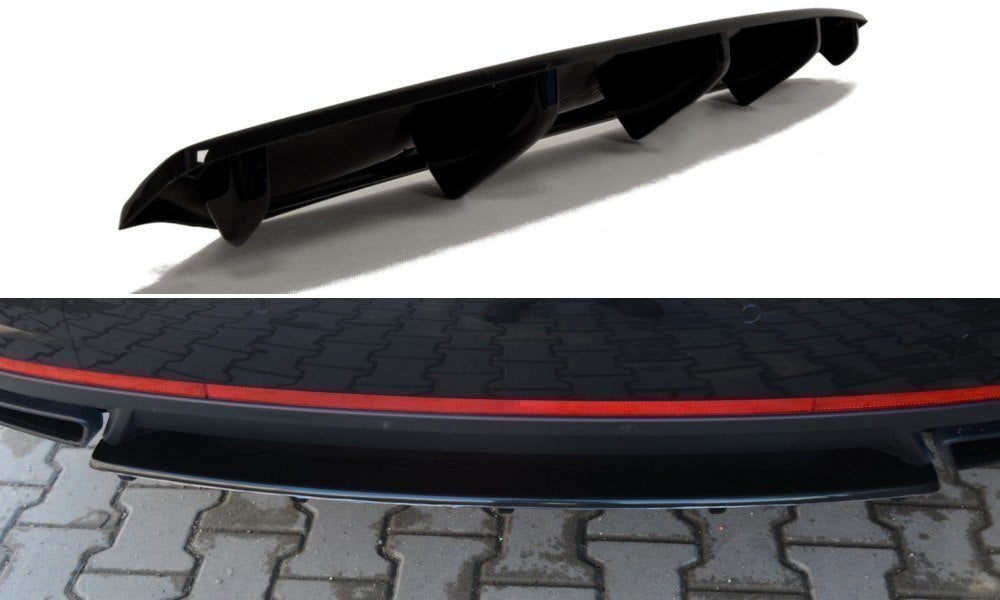 Maxton Design Mittlerer Diffusor Heck Ansatz passend für DTM LOOK passend für Skoda Octavia III RS schwarz Hochglanz schwarz Hochglanz