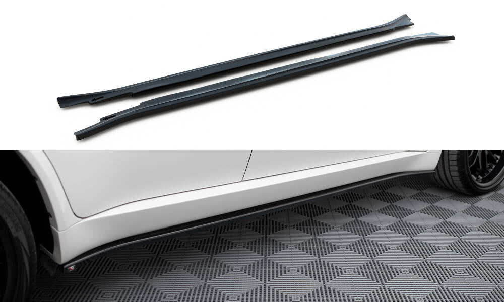 Maxton Design Street+ Seitenschweller Leisten passend für BMW X5 M-Paket E70 Facelift schwarz Hochglanz