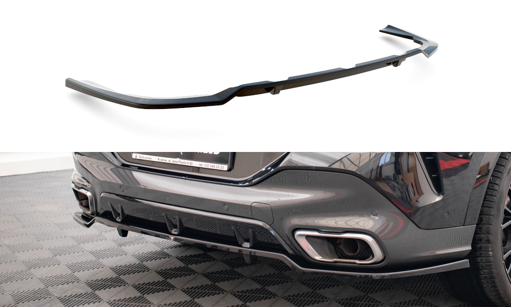 Maxton Design Street+ Mittlerer Diffusor RACE passend für V.3 BMW X6 M-Paket G06 schwarz Hochglanz