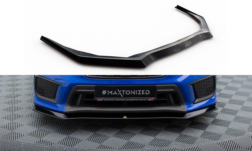 Maxton Design Street+ Spoilerlippe Front Ansatz V.1 passend für Subaru WRX STI Mk1 Facelift schwarz Hochglanz