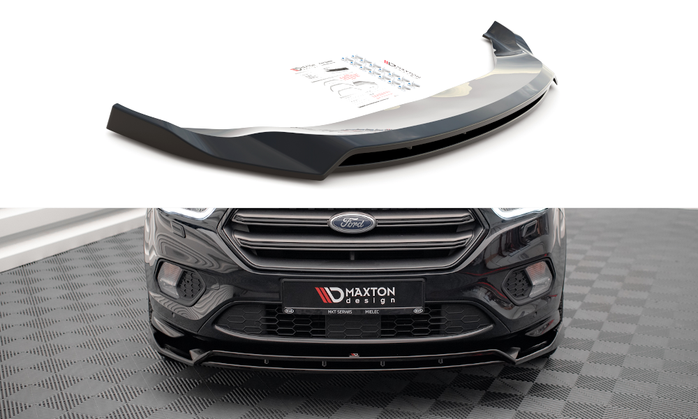 Maxton Design Street+ Spoilerlippe Front Ansatz V.1 passend für Ford Escape ST-Line Mk3 schwarz Hochglanz