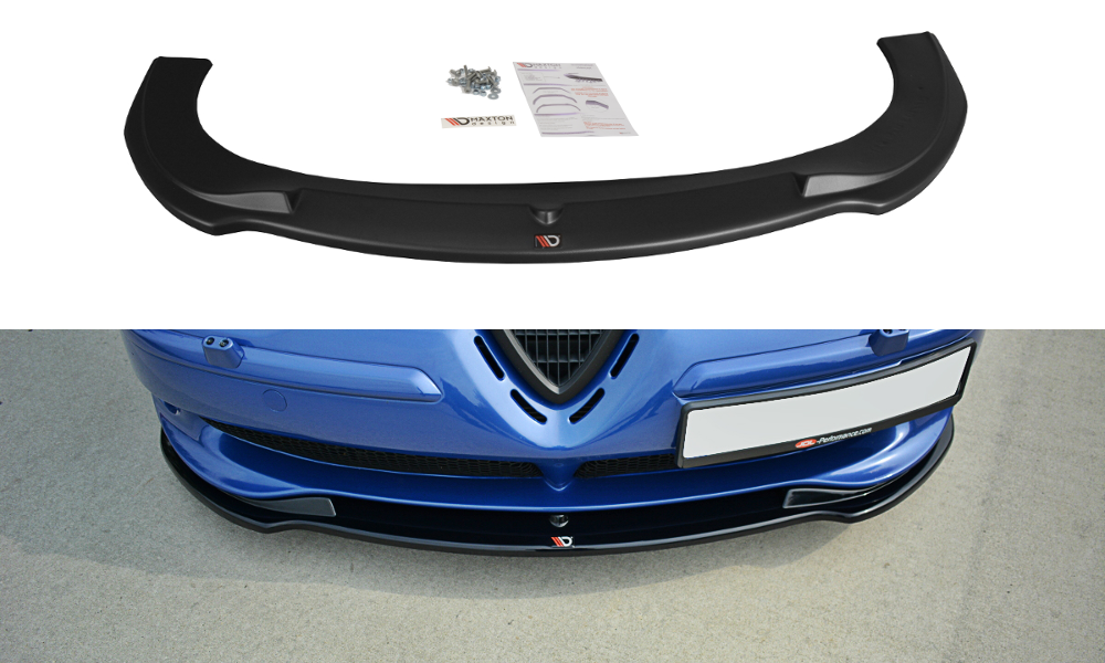 Maxton Design Street+ Spoilerlippe Front Ansatz V.1 passend für ALFA ROMEO 156 GTA schwarz Hochglanz