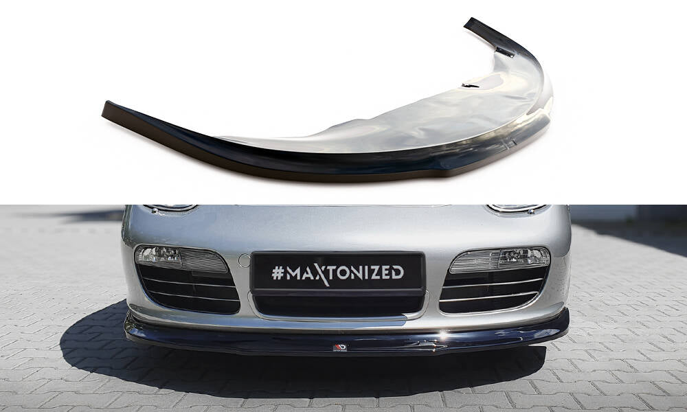 Maxton Design Street+ Spoilerlippe Front Ansatz passend für Porsche Boxster 987 schwarz Hochglanz