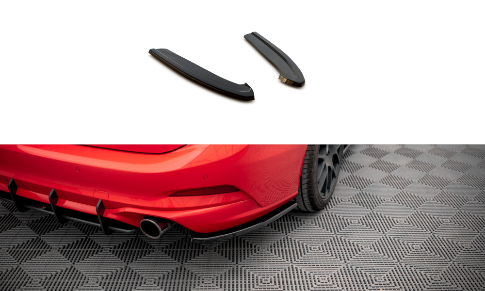 Maxton Design Heck Ansatz Flaps Diffusor V.5 passend für Ford Focus Kombi ST Mk4 schwarz Hochglanz