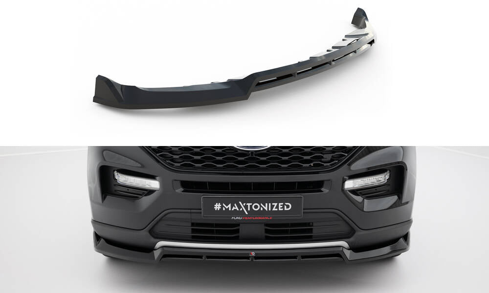 Maxton Design Street+ Spoilerlippe Front Ansatz passend für Ford Explorer XLT Mk6 schwarz Hochglanz