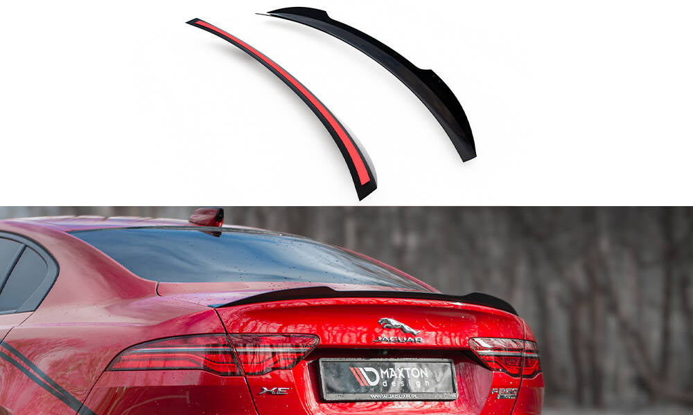 Maxton Design Spoiler CAP passend für Jaguar XE R-Dynamic X760 Facelift schwarz Hochglanz