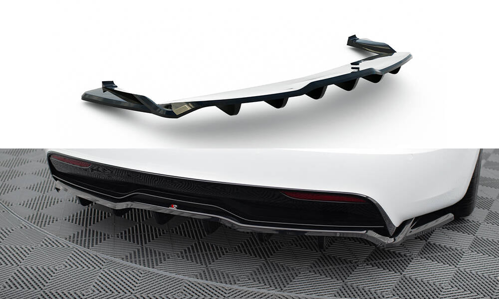 Maxton Design Street+ Mittlerer Diffusor RACE V.2 passend für Tesla Model S Plaid Mk1 Facelift schwarz Hochglanz