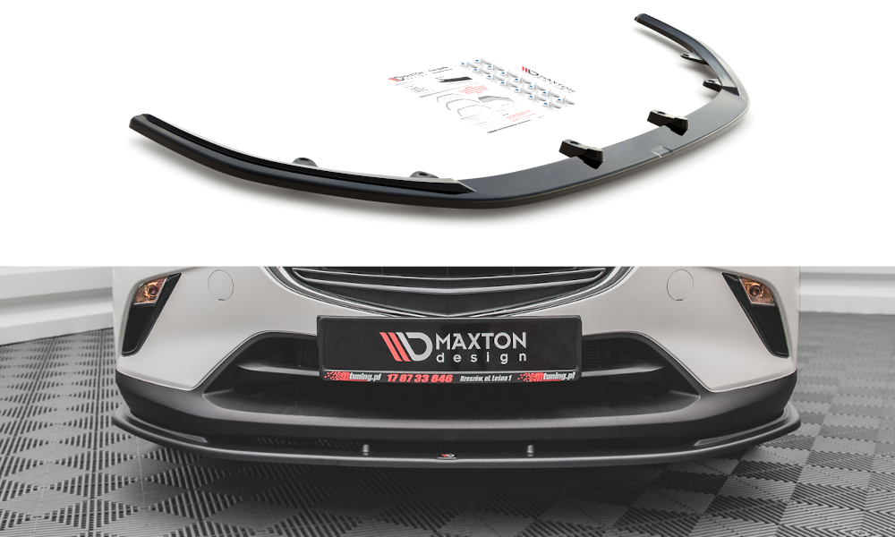 Maxton Design Street+ Spoilerlippe Front Ansatz V.1 passend für Mazda CX-3 schwarz Hochglanz