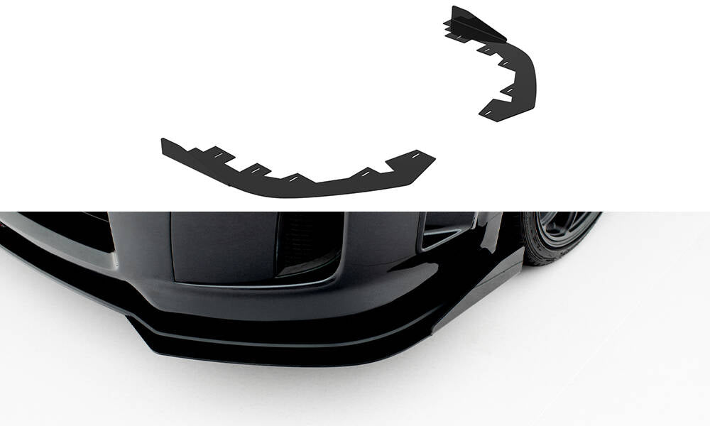 Maxton Design Front Stoßstange Flaps passend für Flaps Subaru Impreza WRX STI Mk3 Facelift schwarz Hochglanz