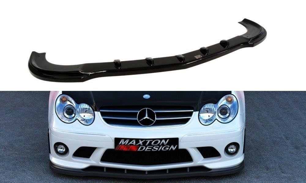 Maxton Design Street+ Spoilerlippe Front Ansatz passend für MERCEDES CLK W209 (FÜR ME-CLK-209-AMG204-F1 STOßSTANGE) schwarz Hochglanz