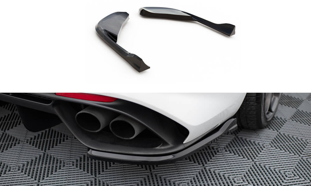 Maxton Design Heck Ansatz Flaps Diffusor passend für Alfa Romeo Giulia Quadrifoglio schwarz Hochglanz