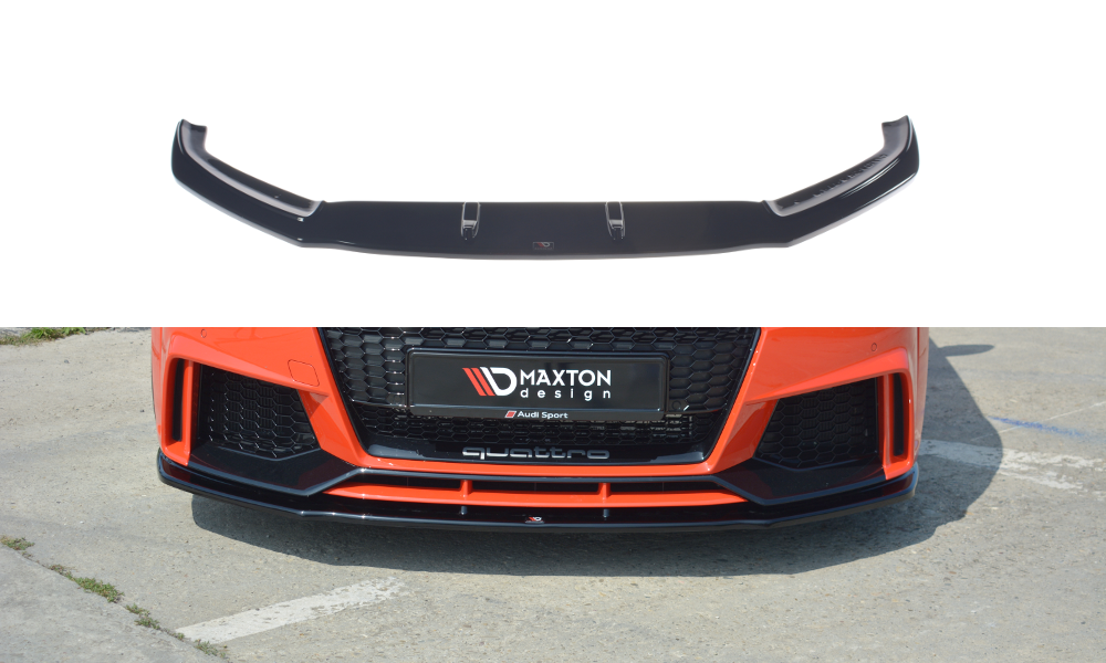 Maxton Design Street+ Spoilerlippe Front Ansatz V.1 passend für Audi TT RS 8S schwarz Hochglanz