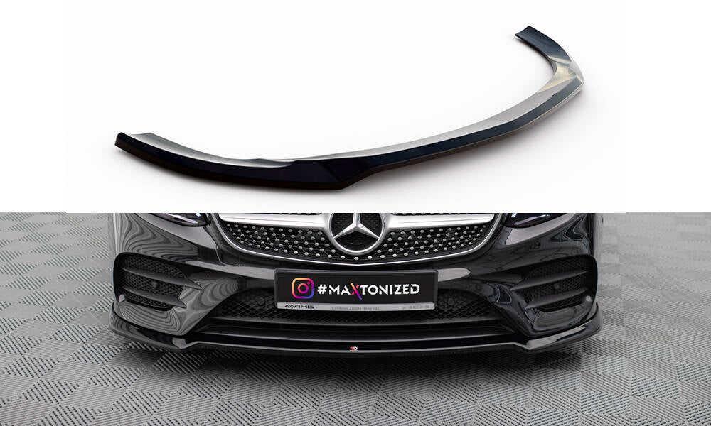 Maxton Design Street+ Spoilerlippe Front Ansatz V.2 passend für Mercedes-Benz E-Klasse W213 Coupe (C238) / Cabriolet (A238) AMG-Line / 53 AMG schwarz Hochglanz