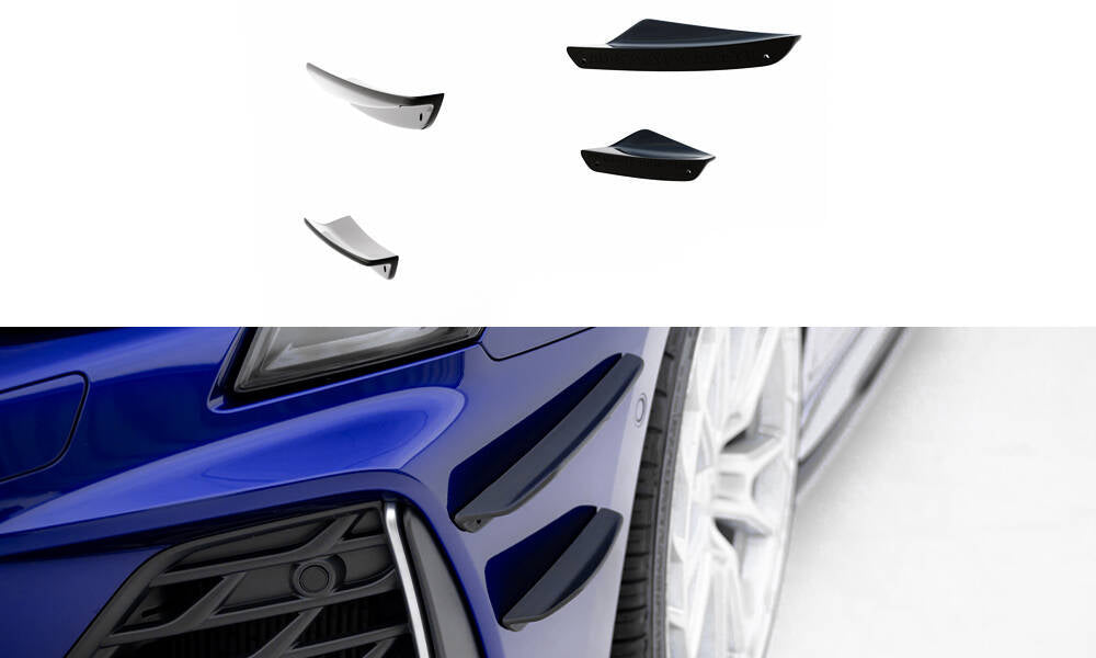 Maxton Design Stoßstangen Flaps Wings vorne Canards passend für Audi A3 S-Line Limousine / S3 Limousine 8Y Facelift