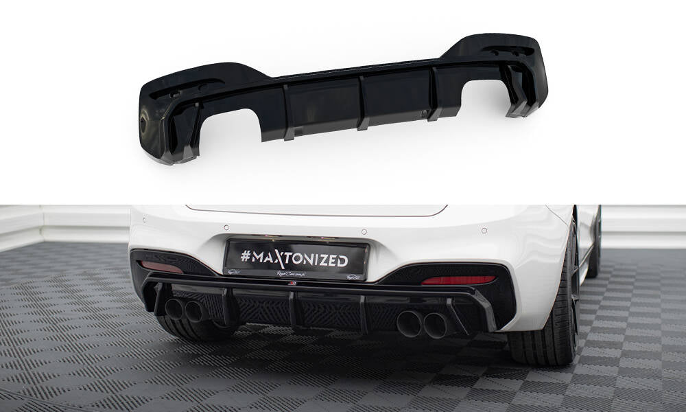 Maxton Design Diffusor Heck Ansatz V.3 passend für BMW 1er M-Paket / M140i F20 Facelift (Doppelauspuff li. re.)