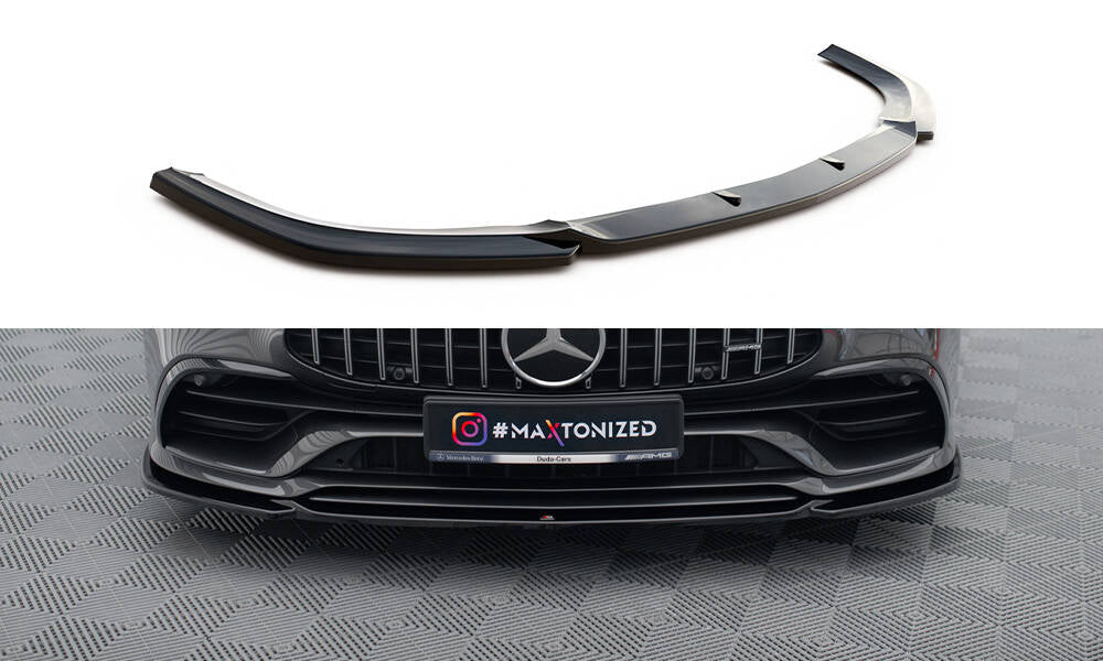 Maxton Design Street+ Spoilerlippe Front Ansatz V.1 passend für Mercedes-AMG GT 53 4-Door Coupe X290 schwarz Hochglanz