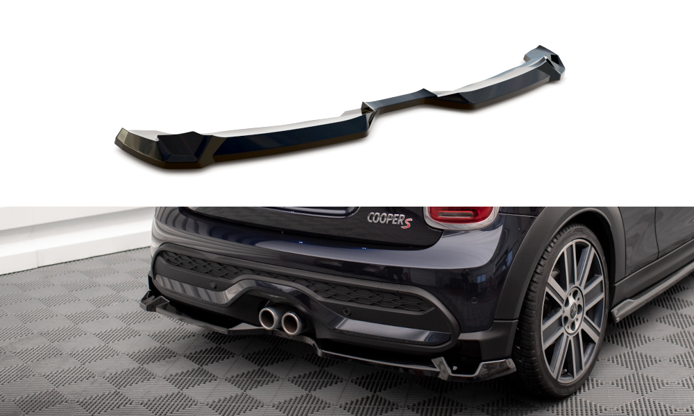 Maxton Design Heckansatz Mini Cooper S F56 Facelift schwarz Hochglanz für Mini Cooper F56 Facelift 2