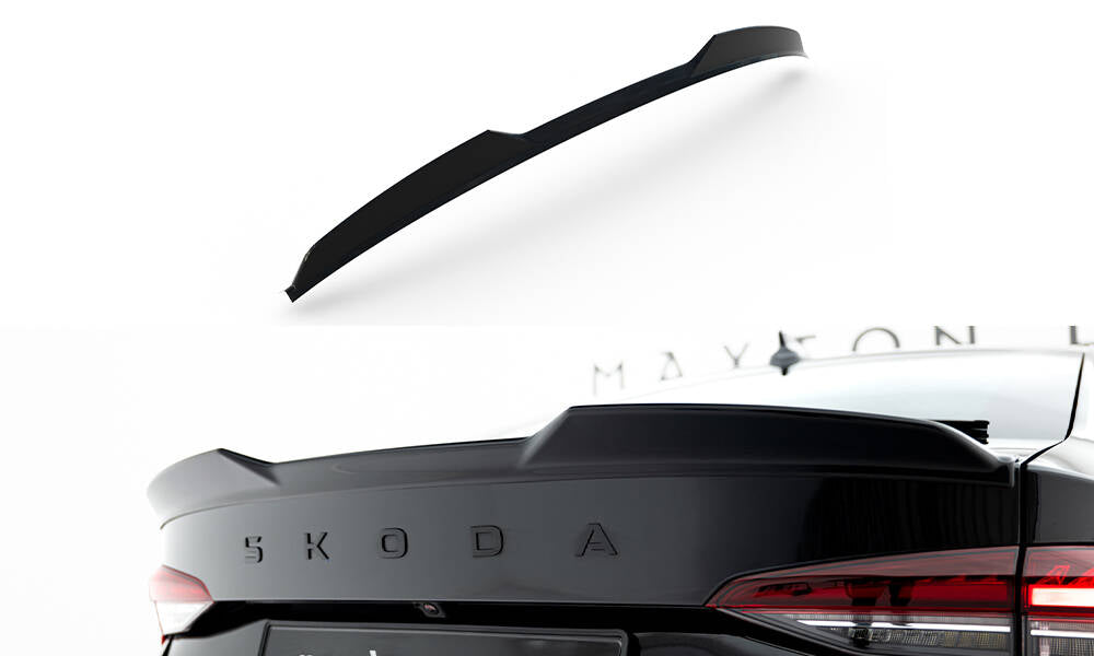 Maxton Design Spoiler CAP 3D passend für Skoda Octavia RS / Sportline / Standard Liftback MK4 / Mk4 Facelift schwarz Hochglanz