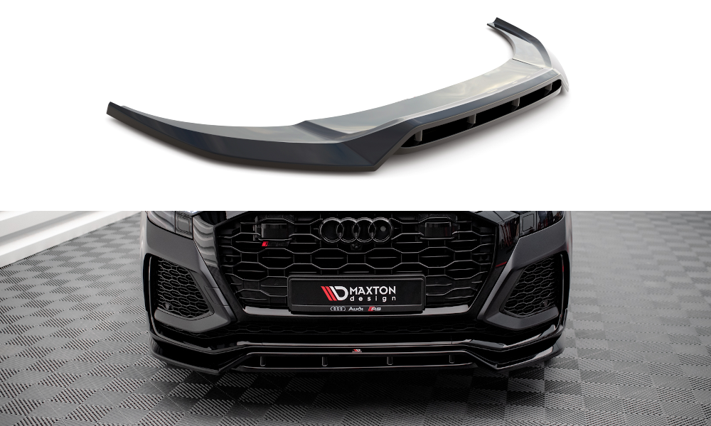 Maxton Design Street+ Spoilerlippe Front Ansatz V.3 passend für Audi RSQ8 Mk1 schwarz Hochglanz