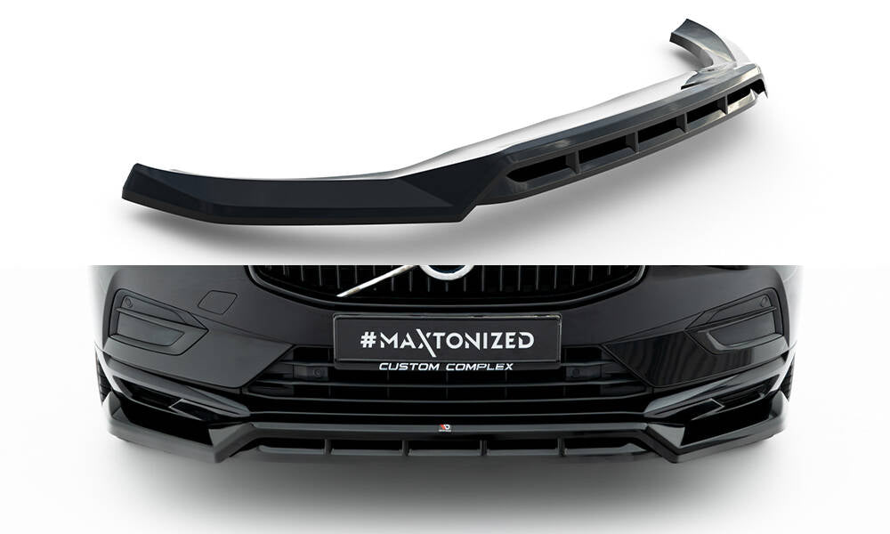 Maxton Design Street+ Spoilerlippe Front Ansatz passend für Volvo XC60 Mk2 schwarz Hochglanz