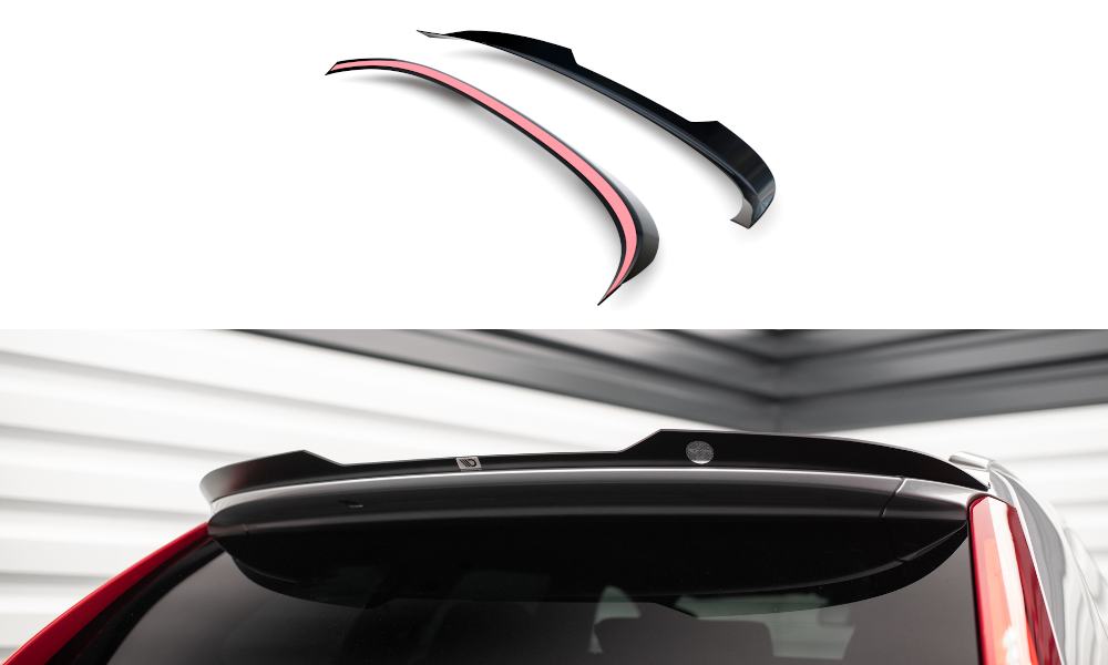 Maxton Design Spoiler CAP passend für Volvo XC60 Mk1 Facelift schwarz Hochglanz