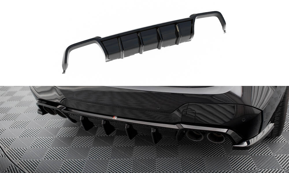 Maxton Design Diffusor Heck Ansatz passend für BMW X3 M F97 / F97 Facelift schwarz Hochglanz