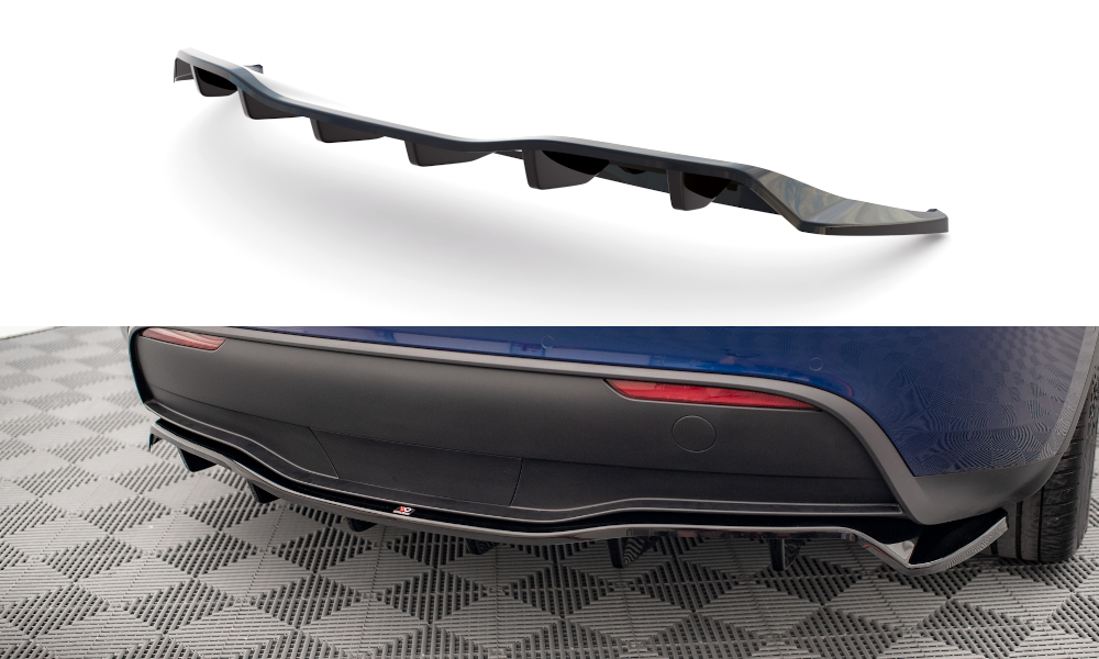 Maxton Design Street+ Mittlerer Diffusor RACE passend für Tesla Model Y schwarz Hochglanz