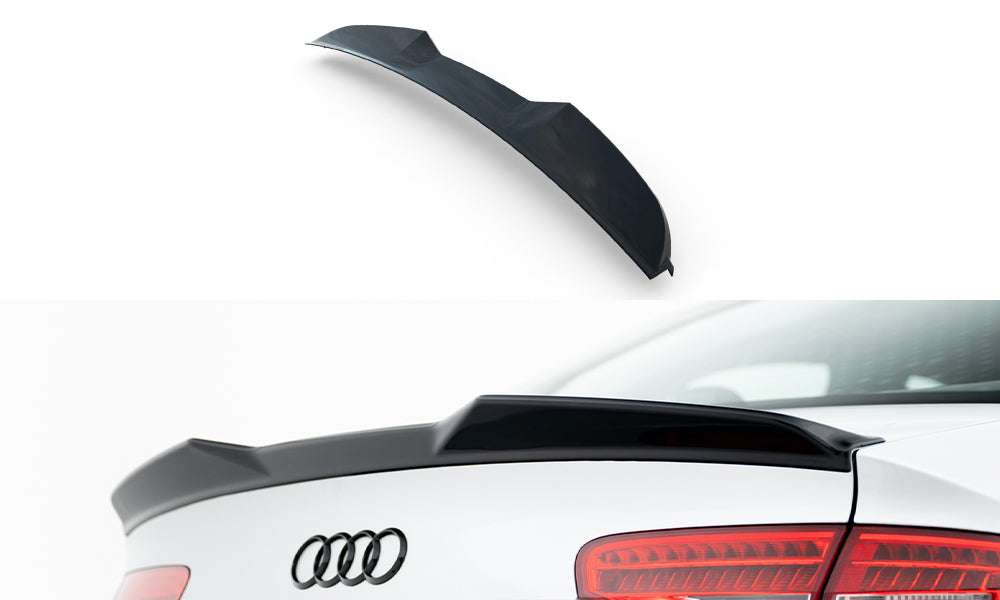 Maxton Design Spoiler CAP 3D passend für Audi S4 Limousine B8 Facelift schwarz Hochglanz