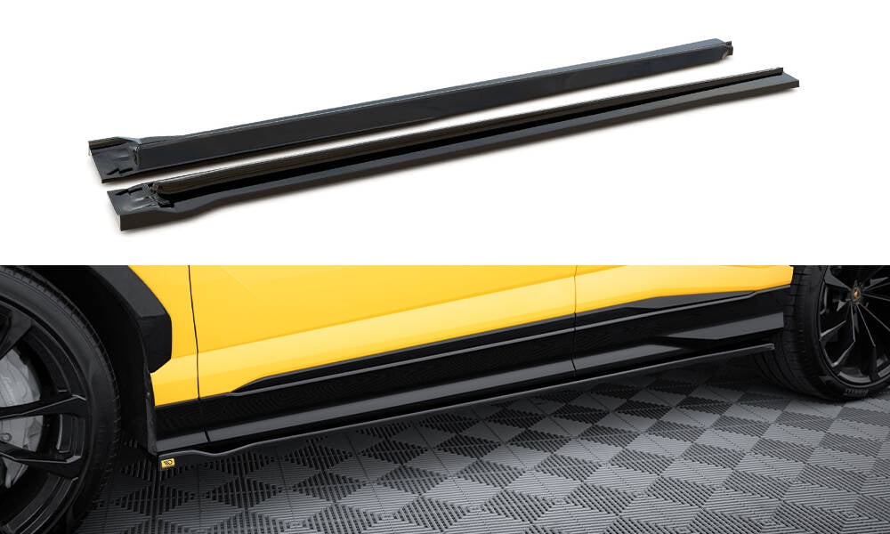 Maxton Design Street+ Seitenschweller Leisten passend für Lamborghini Urus Mk1 schwarz Hochglanz