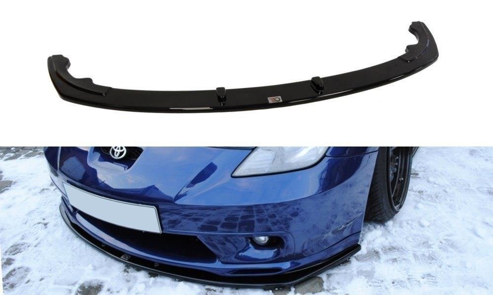 Maxton Design Street+ Spoilerlippe Front Ansatz passend für TOYOTA CELICA T23 TS vor Facelift schwarz Hochglanz