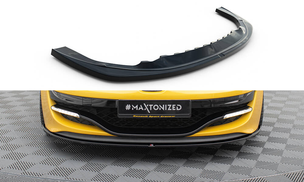 Maxton Design Street+ Spoilerlippe Front Ansatz passend für RENAULT MEGANE 3 RS v.1 schwarz Hochglanz