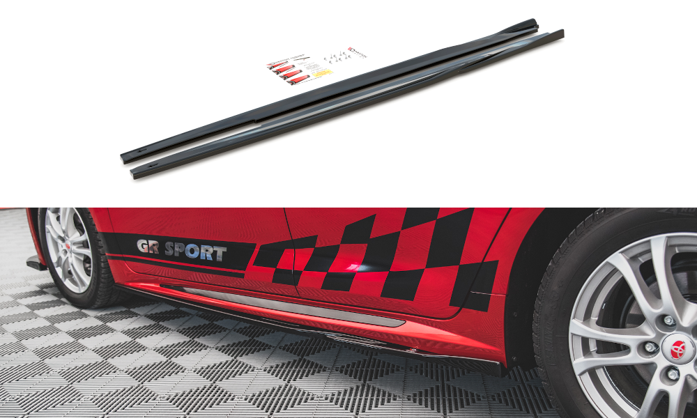 Maxton Design Street+ Seitenschweller Leisten passend für Toyota Corolla GR Sport Hatchback XII schwarz Hochglanz