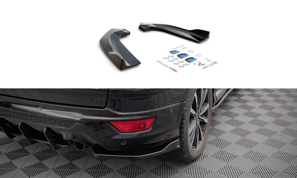 Maxton Design Heck Ansatz Flaps Diffusor passend für Ford Escape ST-Line Mk3 schwarz Hochglanz