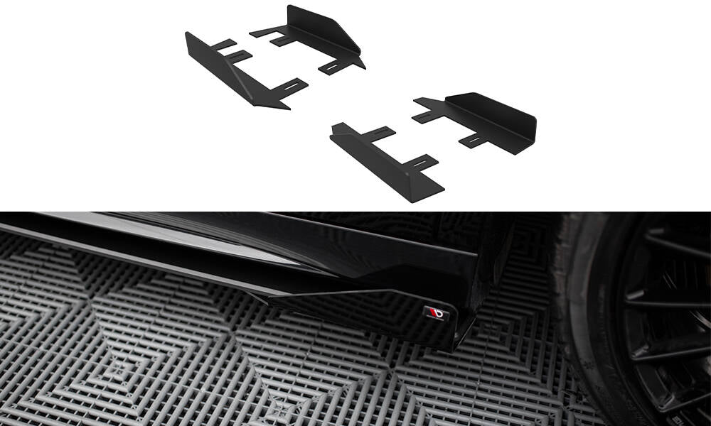 Maxton Design Seitenschweller Flaps passend für Mercedes-AMG A35 W177 Facelift schwarz Hochglanz