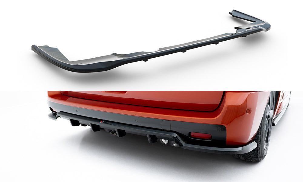 Maxton Design Street+ Mittlerer Diffusor RACE passend für Peugeot Partner Long Mk3 schwarz Hochglanz