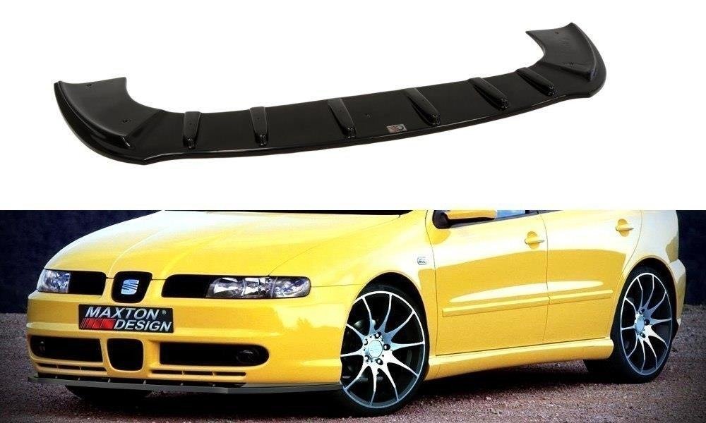 Maxton Design Street+ Spoilerlippe Front Ansatz passend für SEAT LEON MK1 mit Sport Stoßstange schwarz Hochglanz