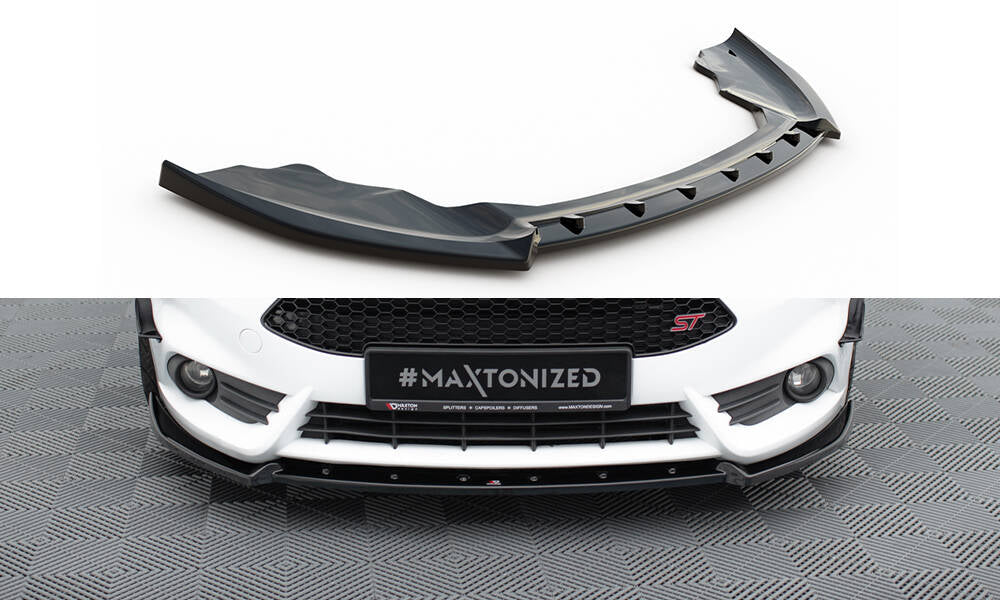 Maxton Design Street+ Spoilerlippe Front Ansatz V.4 passend für Ford Fiesta ST Mk7 Facelift schwarz Hochglanz