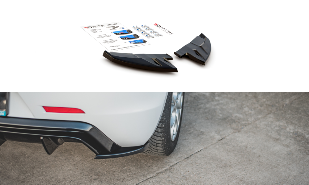 Maxton Design Heck Ansatz Flaps Diffusor V.3 passend für Alfa Romeo Giulietta Facelift schwarz Hochglanz