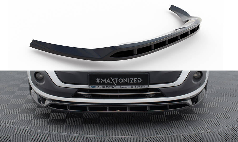 Maxton Design Street+ Spoilerlippe Front Ansatz passend für Ford Transit Custom Mk1 schwarz Hochglanz