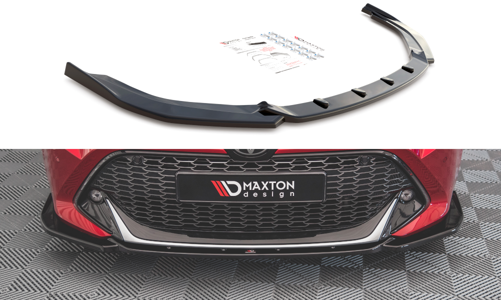 Maxton Design Street+ Spoilerlippe Front Ansatz passend für Toyota Corolla GR Sport XII schwarz Hochglanz
