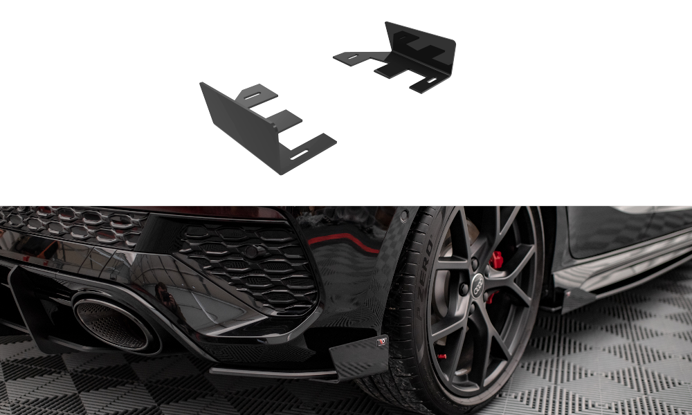 Maxton Design Hintere Seiten Flaps passend für Audi RS3 Sportback 8Y schwarz Hochglanz